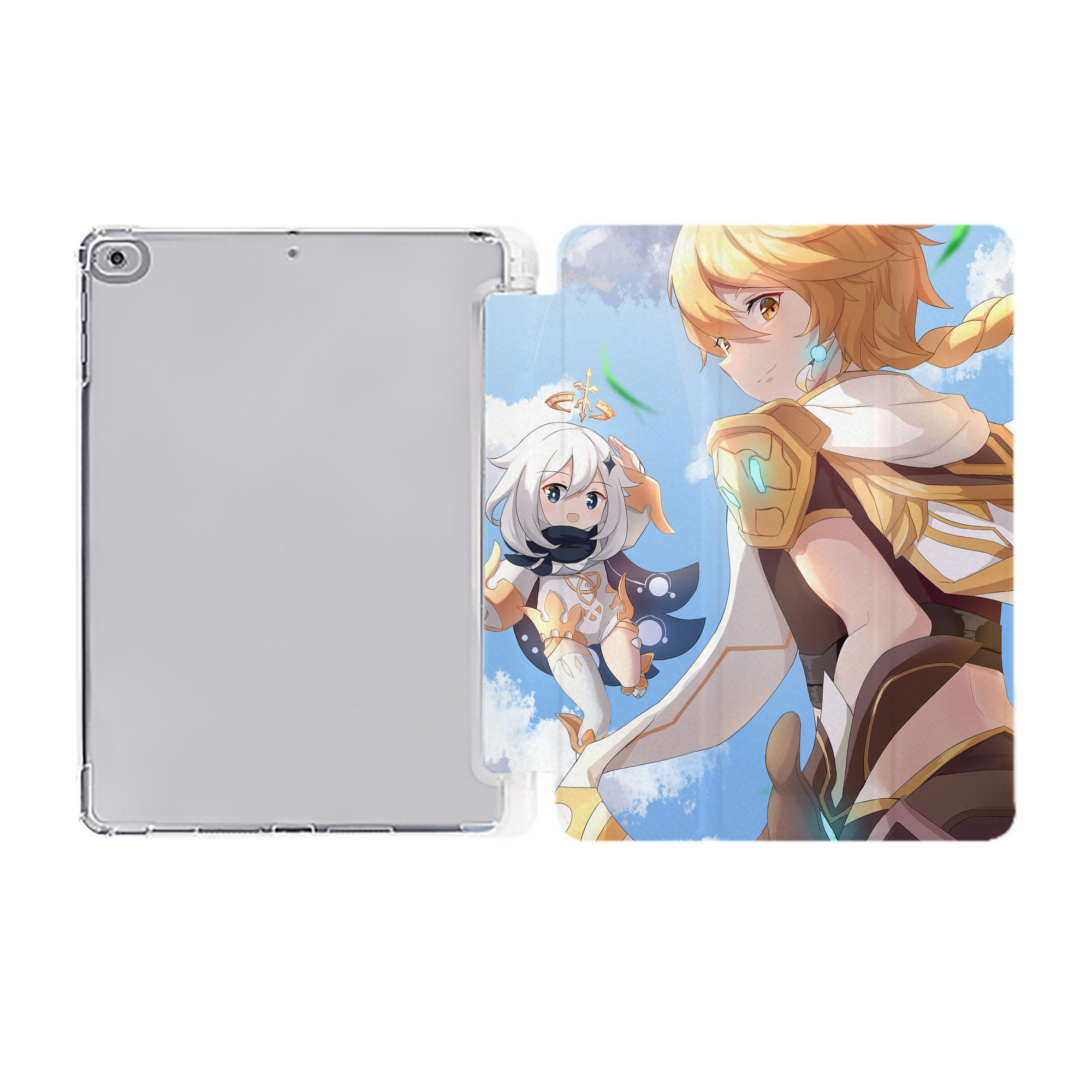 げんし神 genshin IPad ケース ペン収納付き 三つ折りスタンド PUレザー×シリコン 対応機種9.5/10.5/10.9インチ